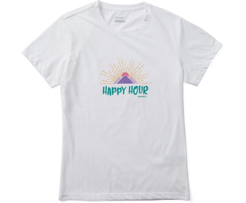 Merrell Short Sleeve White - Happy Hour Tee - Womens 70GKBOTCR